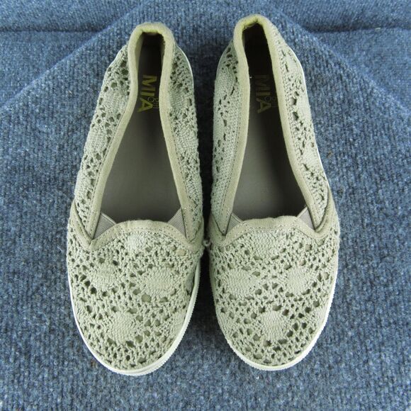 MIA girl Slip On Women Loafer Shoes Size‎ 7 Medium Beige Fabric Slip On - Picture 3 of 9